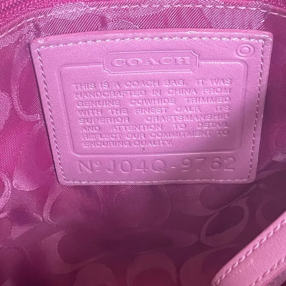 Y2K Pink Coach Leatherware Tote 9762 | Leather Shoulder Bag, Barbiecore
